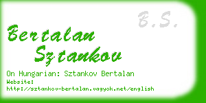 bertalan sztankov business card